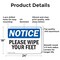 Signmission Please Wipe Your Feet, 24 in W x Rectangle, Aluminum OS-2PACK-NS-A-1824-L-16375 - alternate 5